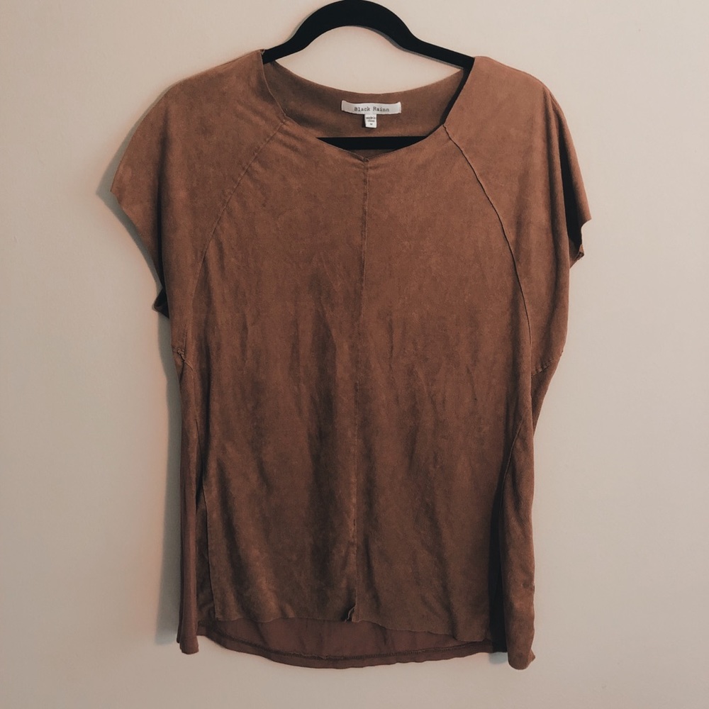 Black Rainn | Boho Suede Tan Top